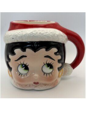Vintage Vandor Betty Boop Sculptural Face Santa Hat Mug 1983 King Features